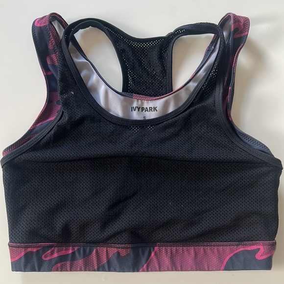 IVY PARK black & pink double layer mesh sports bra - Picture 2 of 5